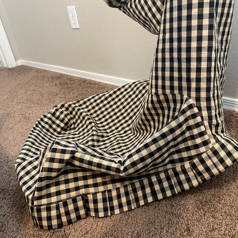 Ballard Designs Couture Chair Slipcover Checkered Cotton Box Pleat Parsons - Picture 4 of 7